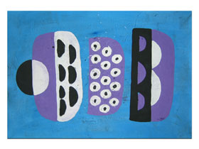 Autorska slika u ponudi galerije MAG - apstraktna slika Harmonika u plavom akril na hameru 100x70 cm