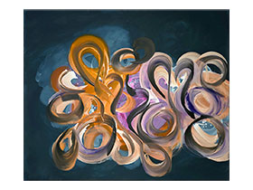 Moderne slike u galeriji MAG - apstraktna slika Noćni rituali Akril na platnu 120x100 cm