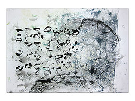 Moderne slike u galeriji MAG - apstraktna slika Obrisi prošlosti akril na hameru 100x70 cm