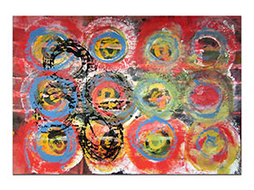 Moderne slike u galeriji MAG - apstraktna slika Sva moja sunca II akril na hameru 100x70 cm