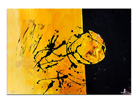 Moderne slike u galeriji MAG - apstraktna slika Prodor sunca akril na hameru 100x70 cm