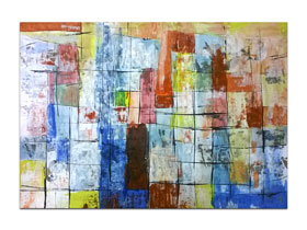 Opremanje stanova slikama iz galerije MAG - apstraktna slika Mondrianov san 5 Akril na hameru 100x70 cm