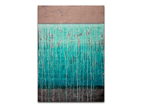 Moderne slike u galeriji MAG - apstraktna slika Tirkizni slapovi II reljefni akril na napetom platnu 100x70 cm