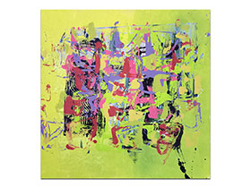 Moderne slike u galeriji MAG - apstraktna slika Proljetni ples akril na platnu 80x80 cm
