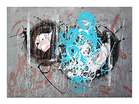 Moderne slike u galeriji MAG - apstraktna slika Povrh svega akril na napetom platnu 110x80 cm