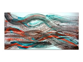 Dnevni boravci uređenje slikama u prodaji galerije MAG - apstraktna slika Valovi ugode akril na platnu 80x40 cm