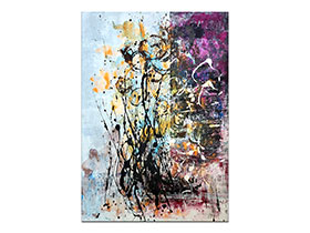 Moderne slike u galeriji MAG - apstraktna slika Naslućuje se vedrina akril na hameru 100x70 cm