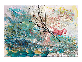 Moderne slike u galeriji MAG - apstraktna slika Pejzaži budućnosti IX akril na hameru 100x70 cm