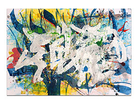 Moderne slike u galeriji MAG - apstraktna slika Navještaj akril na hameru 100x70 cm