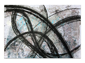 Moderne slike u galeriji MAG - apstraktna slika Susreti II akril na hameru 100x70 cm