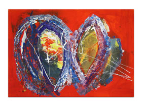 Dizajn apartmana slikama iz galerije MAG - apstraktna slika Od srca akril na hameru 100x70 cm