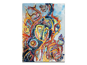 Moderna galerija apstraktnih slika MAG - apstraktna slika Šarolika stvarnost akril na papiru 105x75 cm