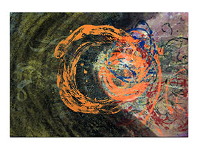 Moderne slike u galeriji MAG - apstraktna slika Distorzije sunca akril na hameru 100x70 cm