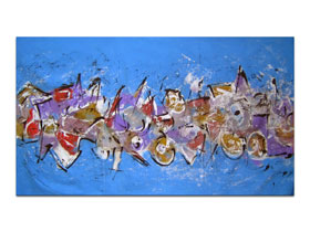 Dnevni boravci uređenje modernim slikama iz ponude galerije MAG - apstraktna slika na platnu - Alpe Adria - 130x70 cm