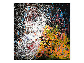 Moderne slike u galeriji MAG - apstraktna slika Sraz ciklona II akril na napetom platnu 60x60 cm