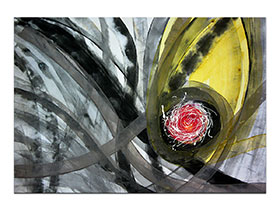 Moderne slike u galeriji MAG - apstraktna slika Dolazak kometa akril na hameru 100x70 cm