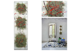 Dnevni boravci uređenje slikama galerije MAG - Tajna mahovine - akril i ulje na platnu 110x30 cm