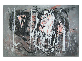 Ideje za uređenje stana slikama u ponudi galerije MAG - apstraktna slika Heroj ulice Akril na hameru 100x70 cm