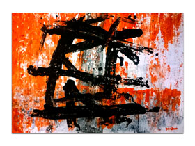 Slika za spavaće sobe u ponudi galerije MAG - apstraktna slika Vatreni osjećaj Akril na hameru 100x70 cm