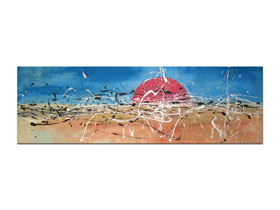 Kreativni pokloni u galeriji slika MAG - Pustinjski vjetar - apstraktna slika na platnu 135x40 cm