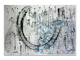 Moderne slike u galeriji MAG - apstraktna slika Sjene na kiši akril na hameru 100x70 cm