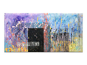 Moderne slike u galeriji MAG - apstraktna slika Ljetni diskurs akril na 3D platnu 140x70 cm
