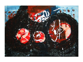 Dizajneri interijera kupuju slike u galeriji MAG - apstraktna slika U grotlu Akril na hameru 100x70 cm