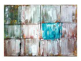 Moderne slike velikog formata u ponudi galerije MAG - apstraktna slika Komadić neba II akril na platnu 100x70 cm