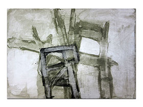 Moderne slike u galeriji MAG - apstraktna slika Arhitektonski duhovi akril na hameru 100x70 cm