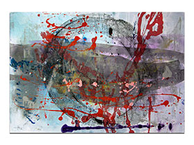 Moderne slike u galeriji MAG - apstraktna slika Trenutci stvaranja akril na hameru 100x70 cm