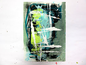 Autorska slika u galeriji MAG - apstraktna slika Kristalizacija I akril na hameru 42x30 cm