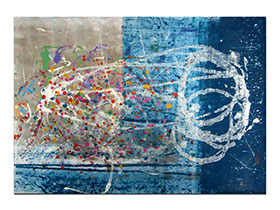 Moderne slike u galeriji MAG - apstraktna slika Svjetlucanje mora akril na hameru 100x70 cm