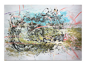 Moderne slike u galeriji MAG - apstraktna slika Transformacije ljubavi akril na hameru 100x70 cm