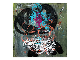 Moderne slike u galeriji MAG - apstraktna slika Oblici razmišljanja akril na napetom platnu 90x90 cm