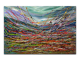 Moderne slike u galeriji MAG - apstraktna slika Nebo je i dalje tu akril na napetom platnu 120x80 cm