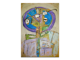 Galerije u Dalmaciji - MAG galerija slika - apstraktna slika -Znanstvenik- akril na hameru 100x70 cm