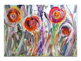 Moderne slike u galeriji MAG - apstraktna slika Procvala sunca II Akril na napetom platnu 170x120 cm