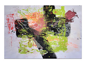 Moderne slike u galeriji MAG - apstraktna slika Amulet Novog Dana akril na hameru 100x70 cm