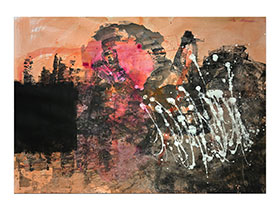 Moderne slike u galeriji MAG - apstraktna slika Plamen duše akril na hameru 100x70 cm