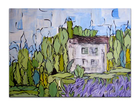 Galerija slika Istra - MAG galerija - Originalna slika na platnu - Mediteran boje lavande - 80x55 cm