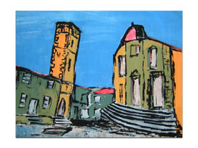 Klasično slikarstvo u ponudi galerije MAG - umjetnička slika Nonetov maslinik akril na platnu 105x40 cm