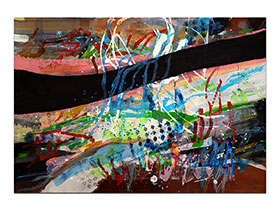 Moderne slike u galeriji MAG - apstraktna slika Prijeći barijeru akril na hameru 100x70 cm