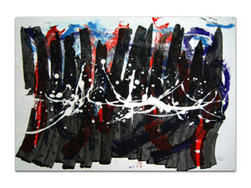 Moderan dizajn interijera slikama iz galerije MAG - apstraktna slika Iza crnila su boje Akril na hameru 100x70 cm