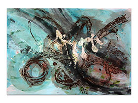 Moderne slike u galeriji MAG - apstraktna slika Raslojenost akril na hameru 100x70 cm