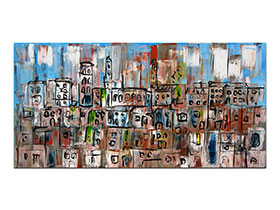 Moderne slike u galeriji MAG - apstraktna slika Šarm mediterana III akril na napetom platnu 100x50 cm