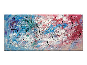 Moderne slike u galeriji MAG - apstraktna slika Razum i osjećaji III akril na napetom platnu 140x60 cm