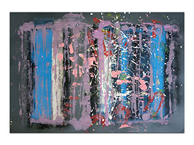 Moderne slike u galeriji MAG - apstraktna slika Malo plavetnila nam treba akril na hameru 100x70 cm