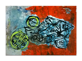 Slikarstvo apstrakcija u galeriji slika MAG - apstraktna slika Mehanizam akril na hameru 100x70 cm