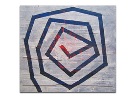 Uređenje interijera ideje koje Vas neće puno koštati - Moderna apstraktna slika Spiral-A kombinirana tehnika 55x55cm