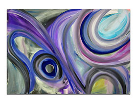 Moderne slike u galeriji MAG - apstraktna slika Razigrana sreća Akril na napetom platnu 130x90 cm